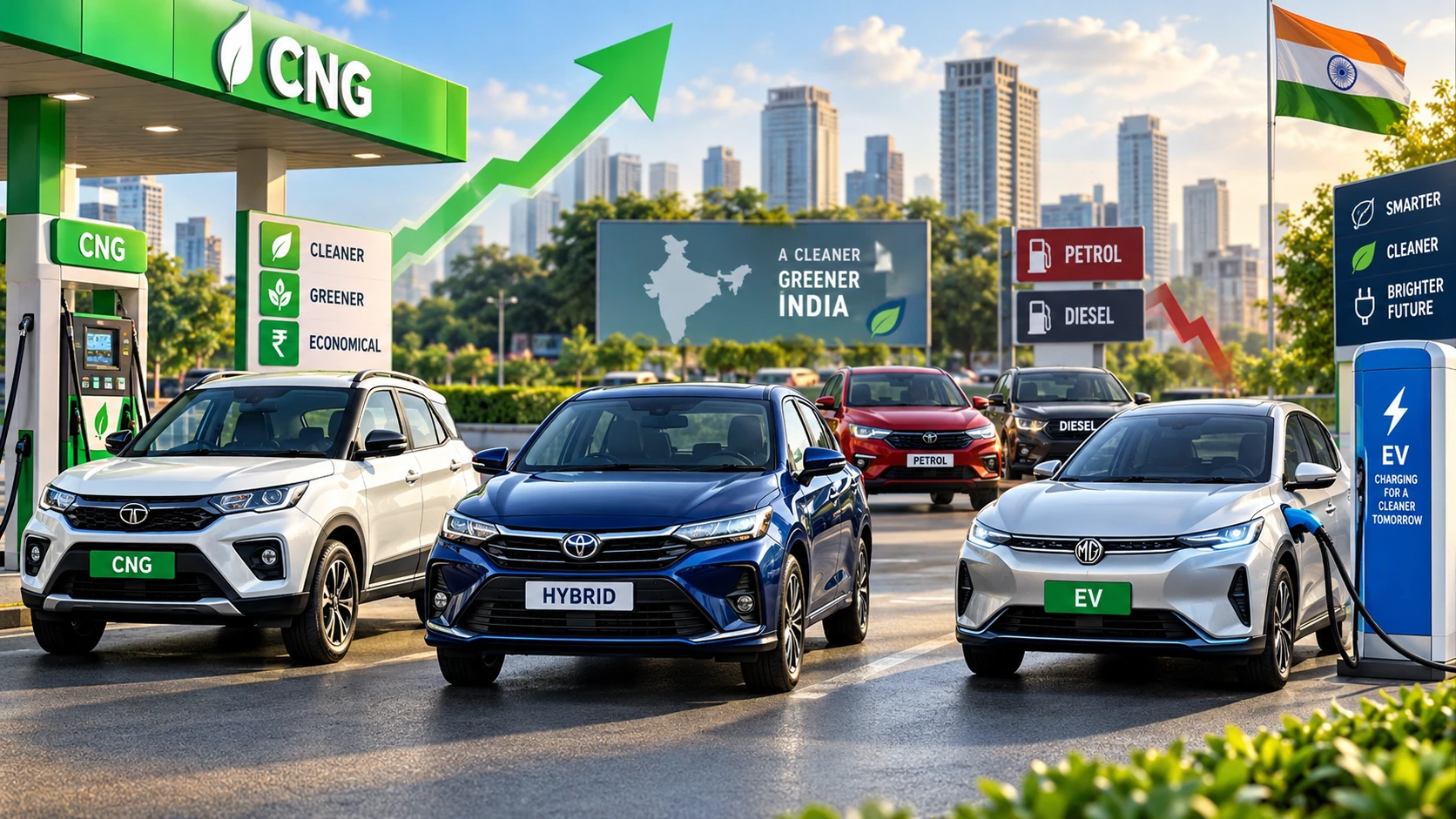 पेट्रोल को मिली बड़ी टक्कर! CNG, Hybrid और EV ने बदली भारत की कार पसंद, पहली बार हुआ ऐसा