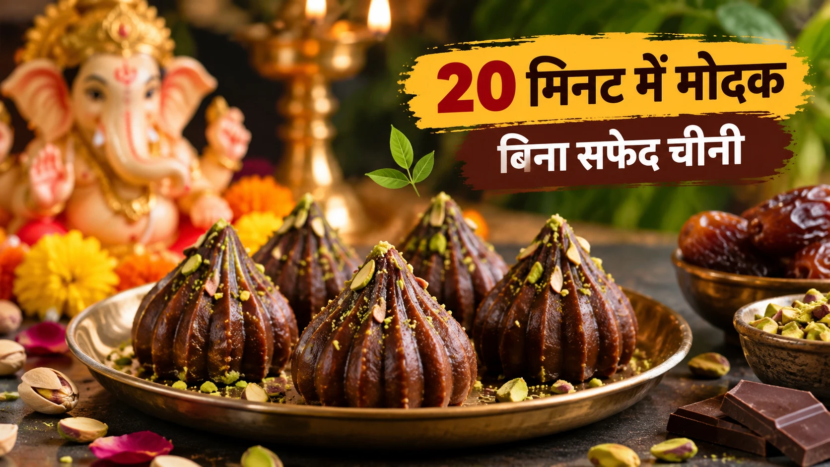 Ganesh Utsav Special Modak Recipe: बिना सफेद चीनी के 20 मिनट में बनाएं चॉकलेट-पिस्ता मोदक